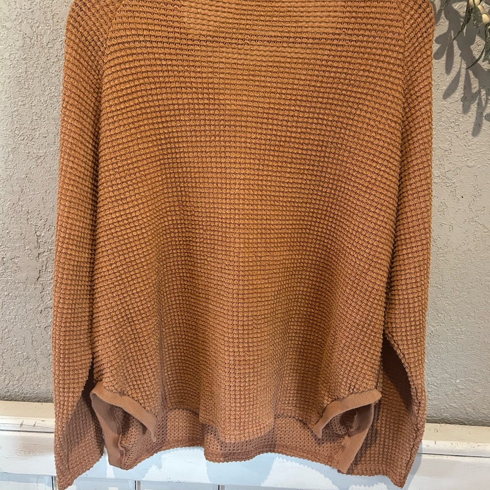 143 Story Orange Waffle Knit Top - Picture 6 of 10